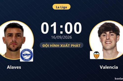 TRỰC TIẾPTrực tiếp Alaves vs Valencia: Đội hình xuất phát