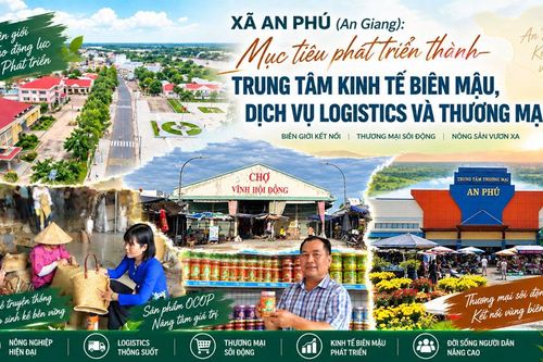 Xã An Phú (An Giang): Mục tiêu phát triển thành trung tâm kinh tế biên mậu, dịch vụ logistics và thương mại