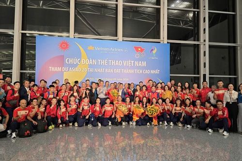Đoàn Thể thao Việt Nam dự Lễ thượng cờ ASIAD 20 ngày 18.9