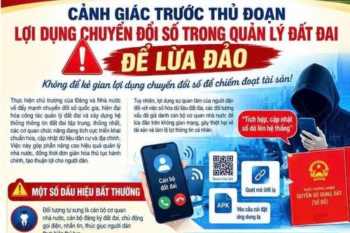 Cảnh giác với chiêu lừa 'định danh đất đai' và cập nhật sổ đỏ trên VNeID