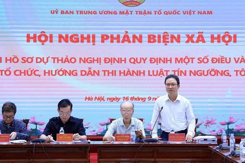 Mặt trận Tổ quốc Việt Nam phản biện dự thảo Nghị định hướng dẫn thi hành Luật Tín ngưỡng, tôn giáo