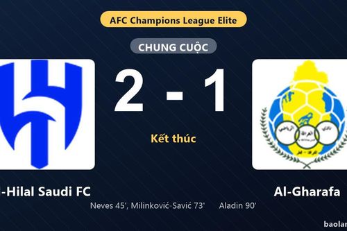 Thống kê trận đấu Al-Hilal Saudi FC 2-1 Al-Gharafa: Sergej Milinković-Savić tỏa sáng, Al-Hilal Saudi FC giành trọn 3 điểm