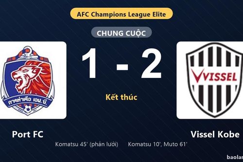 Thống kê trận đấu Port FC 1-2 Vissel Kobe: Yoshinori Muto tỏa sáng, Vissel Kobe giành trọn 3 điểm