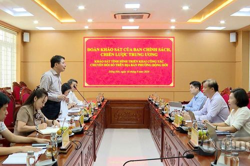Ban Chính sách, Chiến lược Trung ương khảo sát về chuyển đổi số tại phường Đồng Hới