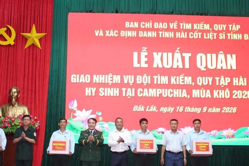 Đắk Lắk: Đội K51 lên đường tìm kiếm hài cốt liệt sĩ tại Campuchia