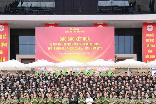 Công an tỉnh Bắc Ninh nghiệm thu kết quả huấn luyện Trung đoàn Cảnh sát Cơ động dự bị chiến đấu năm 2026