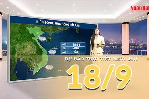 [Video] Dự báo thời tiết đêm nay và ngày mai 18/9/2026: Bắc Bộ mưa lớn, Thanh Hóa - Nghệ An có nơi mưa trên 180mm