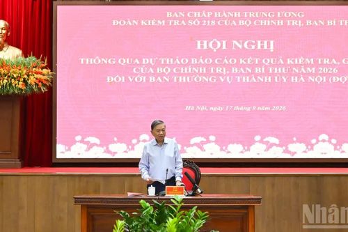 [Ảnh] Tổng Bí thư, Chủ tịch nước Tô Lâm chủ trì Hội nghị thông qua dự thảo báo cáo kết quả kiểm tra, giám sát đối với Ban Thường vụ Thành ủy Hà Nội (đợt 3)