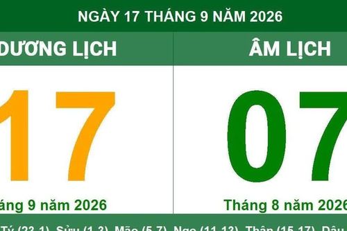 Lịch âm 17/9 - Xem lịch âm ngày 17/9