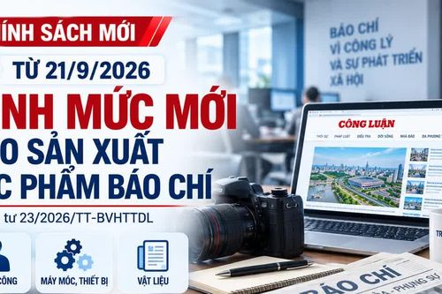 Từ 21/9, áp dụng định mức mới cho sản xuất tác phẩm báo chí
