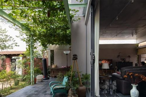 Ngôi nhà 'quay lưng' với phố, mở ra khu vườn bên sông