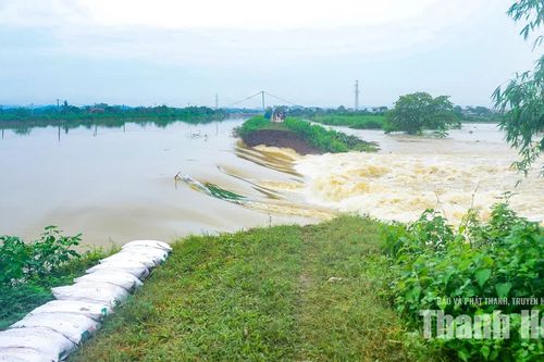 Vỡ bờ kênh T2 ở xã Tống Sơn: Khẩn trương gia cố điểm xung yếu