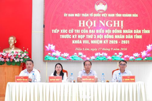 Phó Bí thư Tỉnh ủy, Chủ tịch Ủy ban MTTQ Việt Nam tỉnh Nguyễn Khắc Hà tiếp xúc cử tri xã Diên Điền và Diên Lâm