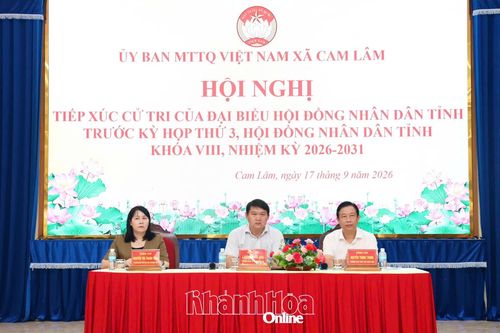 Trưởng Ban Tổ chức Tỉnh ủy Lương Đức Hải tiếp xúc cử tri xã Cam Lâm