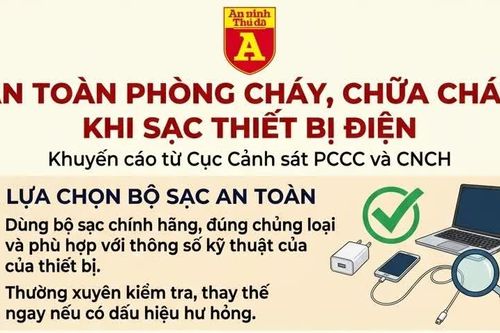 Khuyến cáo an toàn PCCC khi sạc thiết bị điện tử