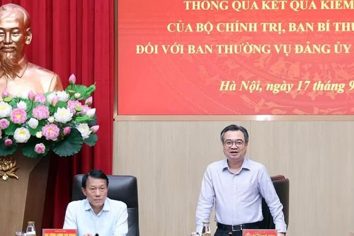 Thông qua kết quả kiểm tra đối với Ban Thường vụ Đảng ủy Công an Trung ương