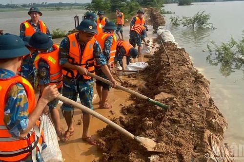 Những người lính Không quân trên tuyến đê Vàng