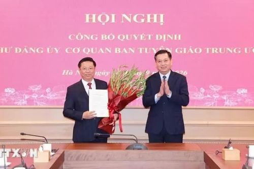 Đồng chí Trần Thanh Lâm giữ chức Bí thư Đảng ủy Cơ quan Ban Tuyên giáo Trung ương