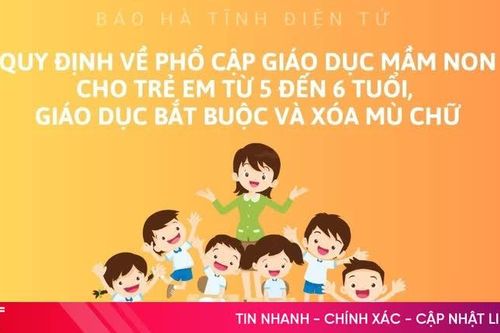 [Infographic] Quy định về phổ cập giáo dục mầm non cho trẻ em từ 5 đến 6 tuổi, giáo dục bắt buộc và xóa mù chữ