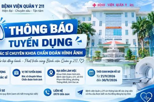 Bệnh viện Quân y 211 thông báo tuyển dụng bác sĩ chẩn đoán hình ảnh