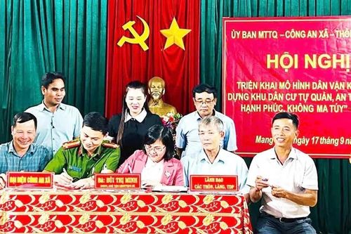 Ra mắt mô hình dân vận khéo xây dựng khu dân cư không ma túy tại xã Mang Yang