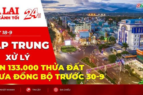 Toàn cảnh Gia Lai 24h: Tập trung xử lý hơn 133.000 thửa đất chưa đồng bộ trước 30-9