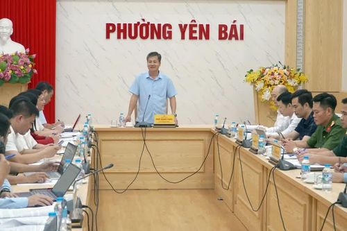 Đồng chí Ngô Hạnh Phúc làm việc với phường Âu Lâu và phường Yên Bái