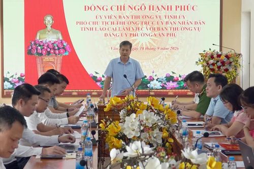 Đồng chí Ngô Hạnh Phúc làm việc với phường Nam Cường và phường Văn Phú