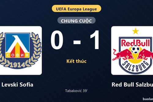 Thống kê trận đấu Levski Sofia 0-1 Red Bull Salzburg: Haris Tabaković tỏa sáng, Red Bull Salzburg giành trọn 3 điểm