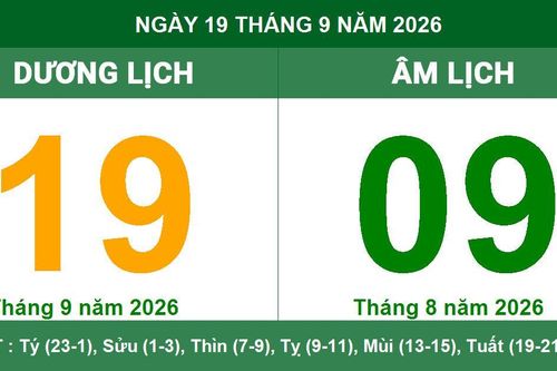 Lịch Âm Dương ngày 19/09/2026: Khung giờ hoàng đạo, tuổi xung hợp và việc nên kiêng kỵ