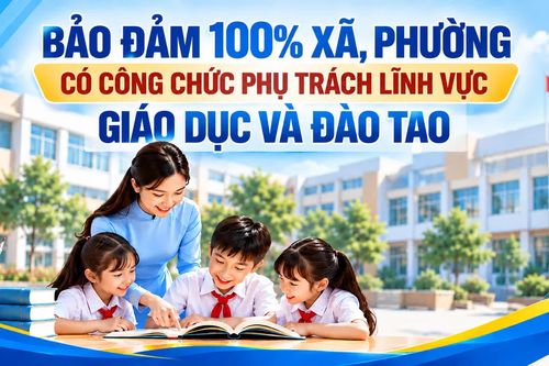 Bảo đảm 100% xã, phường có công chức phụ trách lĩnh vực giáo dục và đào tạo