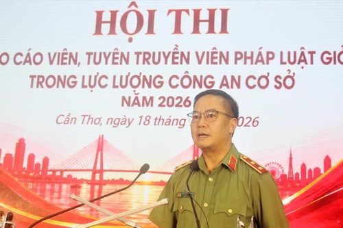 TP. Cần Thơ: Công an 11 tỉnh, thành phố tranh tài Hội thi báo cáo viên, tuyên truyền viên pháp luật giỏi cấp Bộ