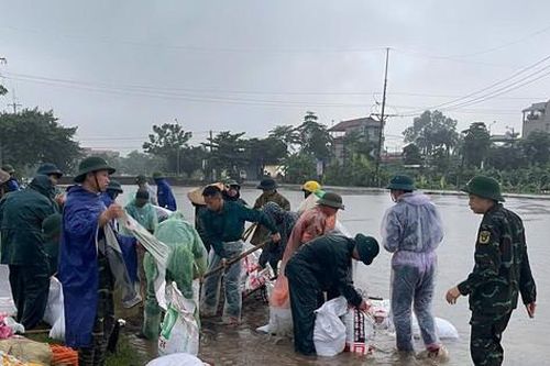 Phúc Sơn huy động hơn 600 người chống lũ sông Bùi, sông Đáy