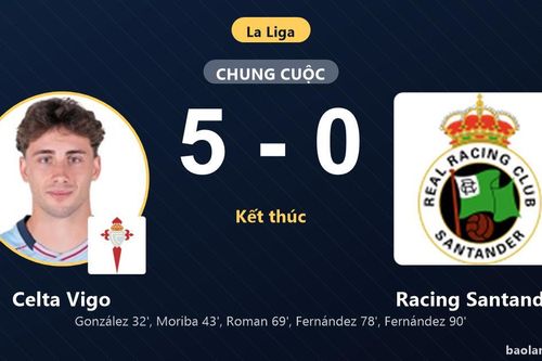 Đè bẹp Racing Santander 5-0, Celta Vigo nỗ lực thoát khỏi nhóm cầm đèn đỏ La Liga