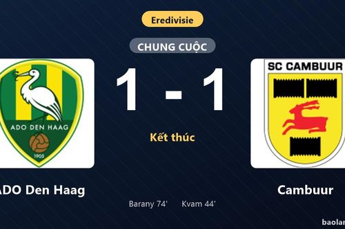 Thống kê trận đấu ADO Den Haag 1-1 Cambuur: Hai đội chia điểm