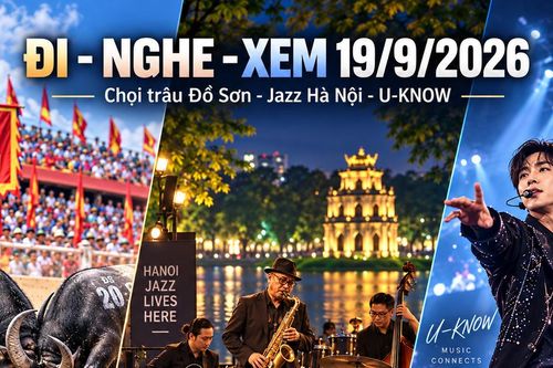 Đi - Nghe - Xem 19/9/2026: Chọi trâu Đồ Sơn, Jazz Hà Nội và concert U-KNOW