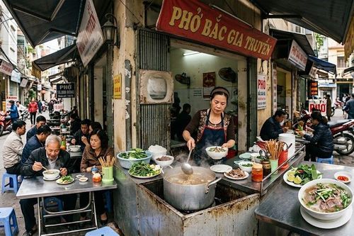 Những bát bún 10.000 đồng giữa chợ Hà Nội