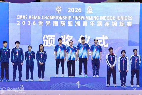 Vận động viên thành phố Đồng Nai giành 7 huy chương Giải Lặn vô địch trẻ châu Á 2026