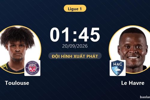 TRỰC TIẾPTrực tiếp Toulouse vs Le Havre: Đội hình xuất phát