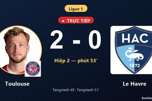 TRỰC TIẾPTrực tiếp Toulouse vs Le Havre: Toulouse nhân đôi cách biệt