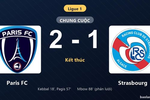 Thống kê trận đấu Paris FC 2-1 Strasbourg: Pablo Pagis tỏa sáng, Paris FC giành trọn 3 điểm
