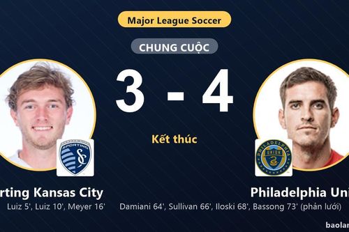 Ngược dòng thắng Sporting Kansas City 3-4, Philadelphia Union tạo màn rượt đuổi nghẹt thở