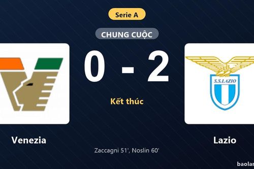 Thống kê trận đấu Venezia 0-2 Lazio: T. Noslin tỏa sáng, Lazio giành trọn 3 điểm