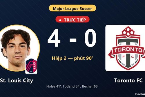 TRỰC TIẾPTrực tiếp St. Louis City vs Toronto FC: St. Louis City nới rộng cách biệt 4-0