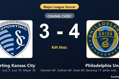 Thống kê trận đấu Sporting Kansas City 3-4 Philadelphia Union: Philadelphia Union ngược dòng ngoạn mục