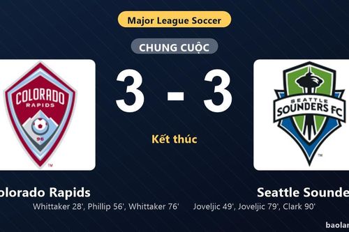 Thống kê trận đấu Colorado Rapids 3-3 Seattle Sounders: Màn rượt đuổi tỷ số mãn nhãn