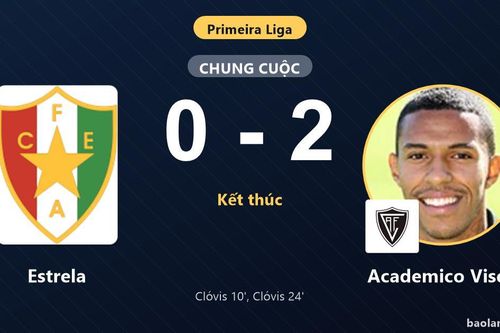 Đánh bại Estrela, Academico Viseu vươn lên thứ 9 trong khi chủ nhà lỡ bước