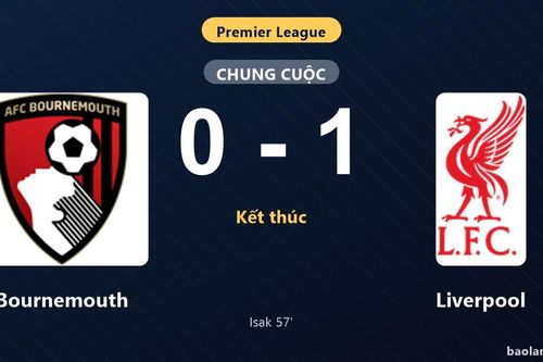 Thống kê trận đấu Bournemouth 0-1 Liverpool: Alexander Isak tỏa sáng, Liverpool giành trọn 3 điểm