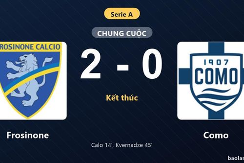 Thống kê trận đấu Frosinone 2-0 Como: G. Kvernadze tỏa sáng, Frosinone giành trọn 3 điểm