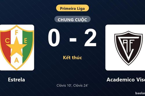 Thống kê trận đấu Estrela 0-2 Academico Viseu: André Clóvis tỏa sáng, Academico Viseu giành trọn 3 điểm